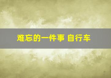 难忘的一件事 自行车